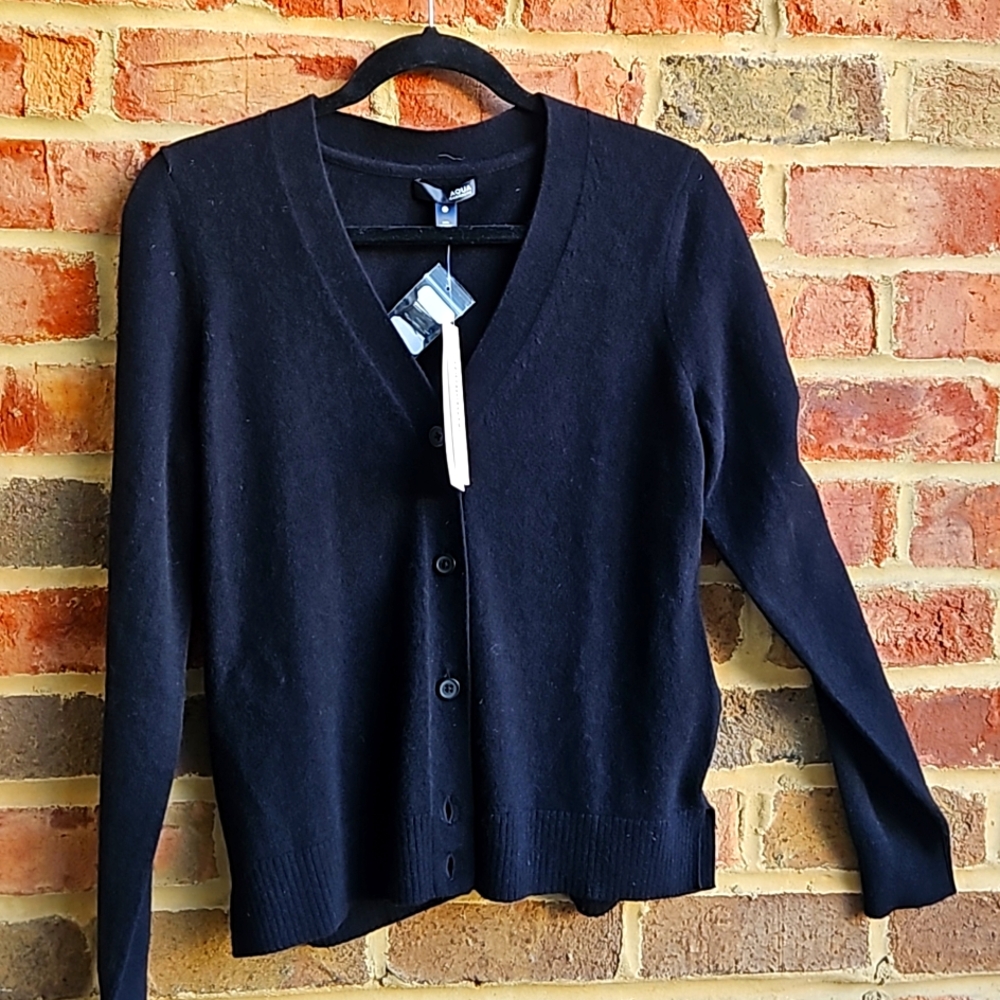 100%Cashmere Black Cardigan.